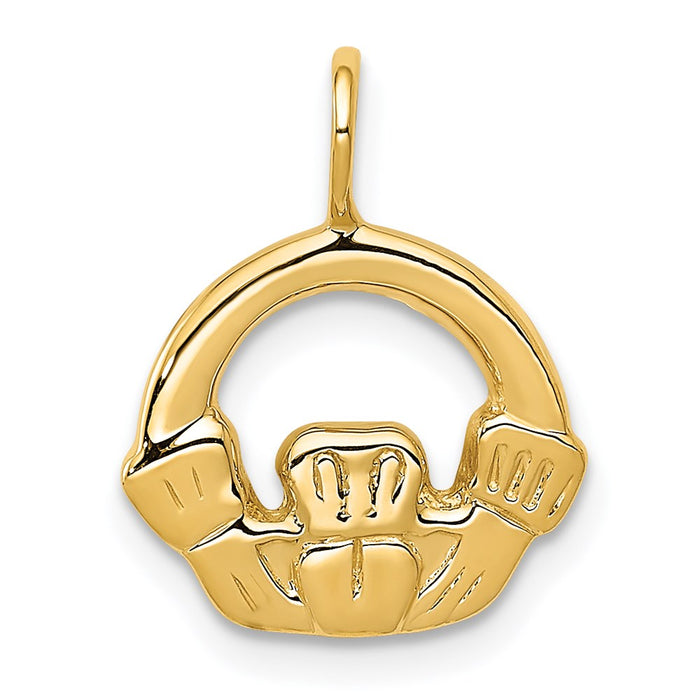 Million Charms 14K Yellow Gold Themed Claddagh Charm