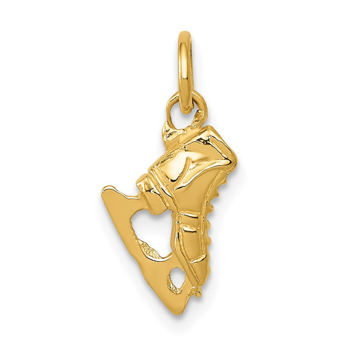 Million Charms 14K Yellow Gold Themed Ice Skate Charm