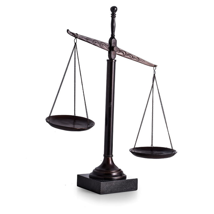 Occasion Gallery Bronze Color 16" Bronzed Finished Scale on Marble Base. 13.5 L x 4.5 W x 16 H in.