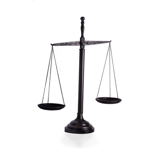 Occasion Gallery Gray Color 21 1/2" Bronzed Finished Scale on Wood Base. 17 L x 5.5 W x 21.5 H in.