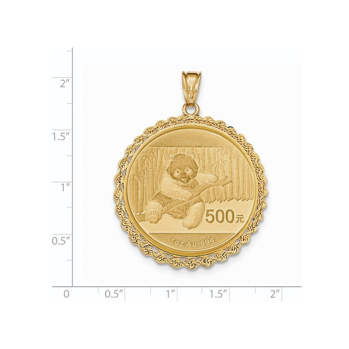 Million Charms 14K Yellow Gold Themed Hand Made Rope Polished Prong 1P Bezel With Coin