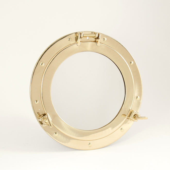 Occasion Gallery Gold Color 11 1/2" Brass Porthole Mirror. 11.5 L x 11.5 W x 2 H in.