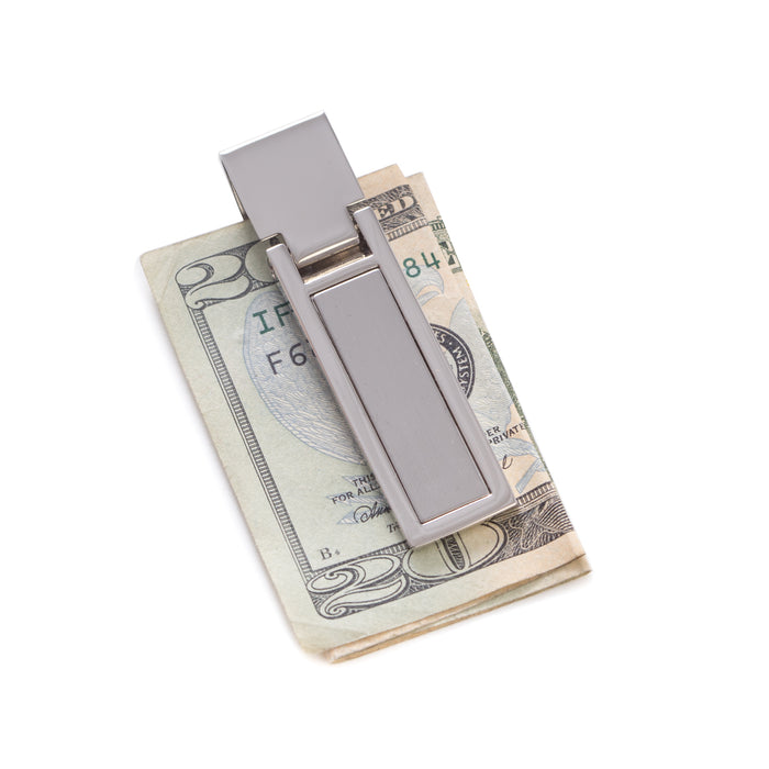 Occasion Gallery Silver Color Silver Plated Hinged Money Clip. 0.35 L x 0.35 W x 2.65 H in.