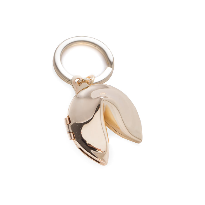 Occasion Gallery Gold Color Gold Plated Fortune Cookie Box Key Ring. 1.5 L x 1 W x 3 H in.