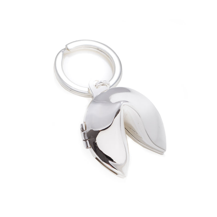 Occasion Gallery Silver Color Silver Plated Fortune Cookie Box Key Ring. 1.5 L x 1 W x 3 H in.