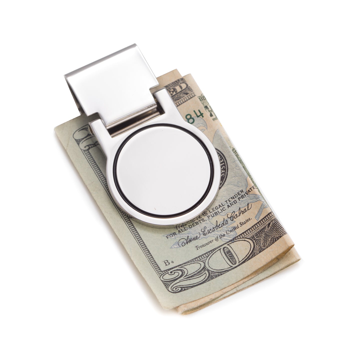 Occasion Gallery Silver Color Silver Plated Hinged Money Clip. 1.25 L x 2.25 W x 0.25 H in.