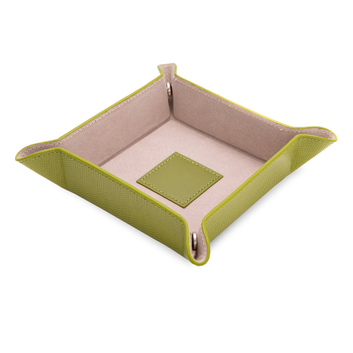 Occasion Gallery Green Color Green "Lizard" Leather Snap Valet with Pig Skin Leather Lining 5 L x 5 W x 1.5 H in.