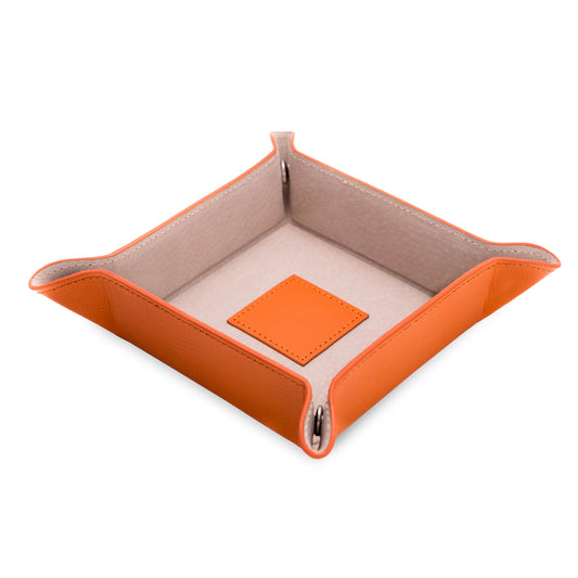 Occasion Gallery Orange Color Orange "Lizard" Leather Snap Valet with Pig Skin Leather Lining 5 L x 5 W x 1.5 H in.