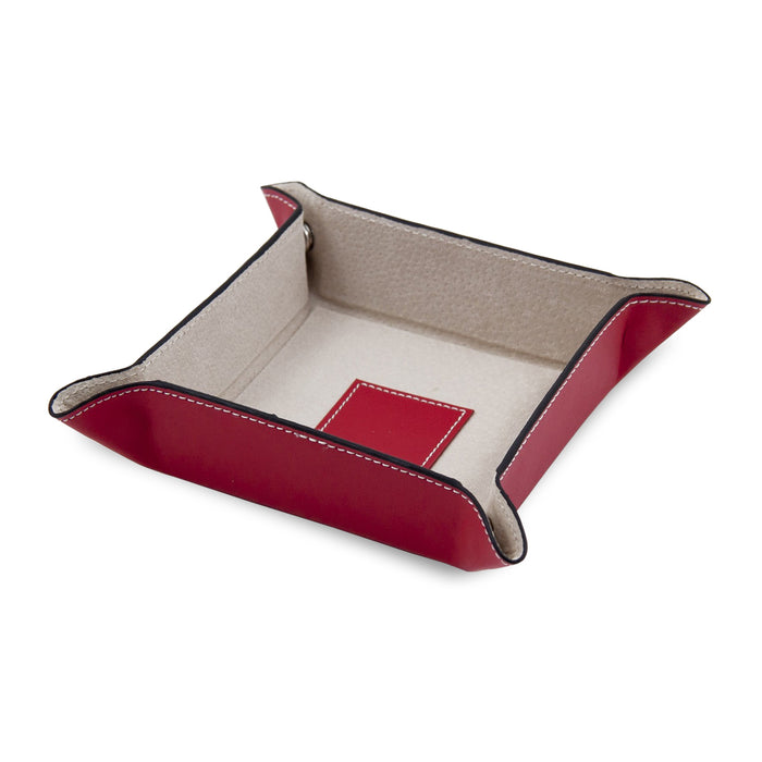 Occasion Gallery Red Color Red Leather Snap Valet with Pig Skin Leather Lining. 5 L x 5 W x 1.5 H in.