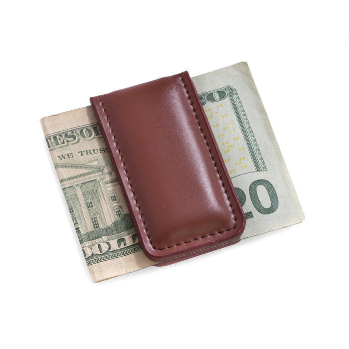 Occasion Gallery Brown Color Brown Leather Magnetic Money Clip. 1.5 L x 0.25 W x 2.75 H in.