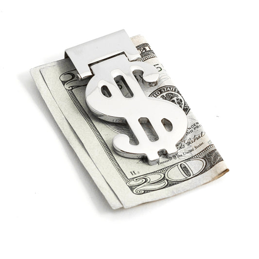Occasion Gallery Silver Color Silver Plated Hinged Money Clip with $ Symbol. 1 L x 2.5 W x 0.5 H in.