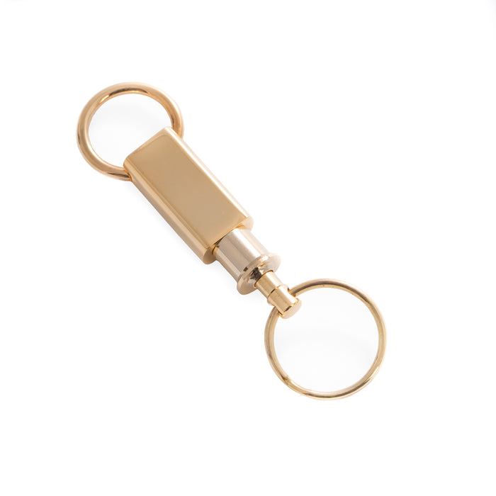 Occasion Gallery Gold Color Gold Plated Two Piece Valet Key Ring.  3.75 L x 1.15 W x 0.35 H in.