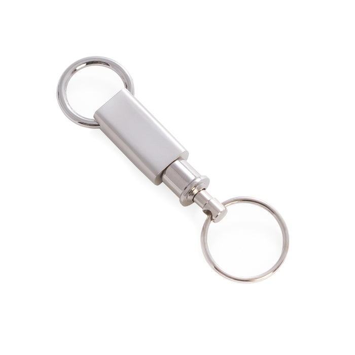 Occasion Gallery Silver Color Silver Plated Two Piece Valet Key Ring.  3.75 L x 1.15 W x 0.35 H in.