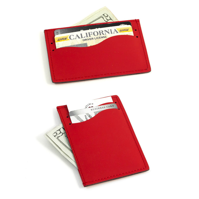 Occasion Gallery Red Color Red Leather Slim Wallet with Multi Slots. 4 L x 2.8 W x 0.2 H in.