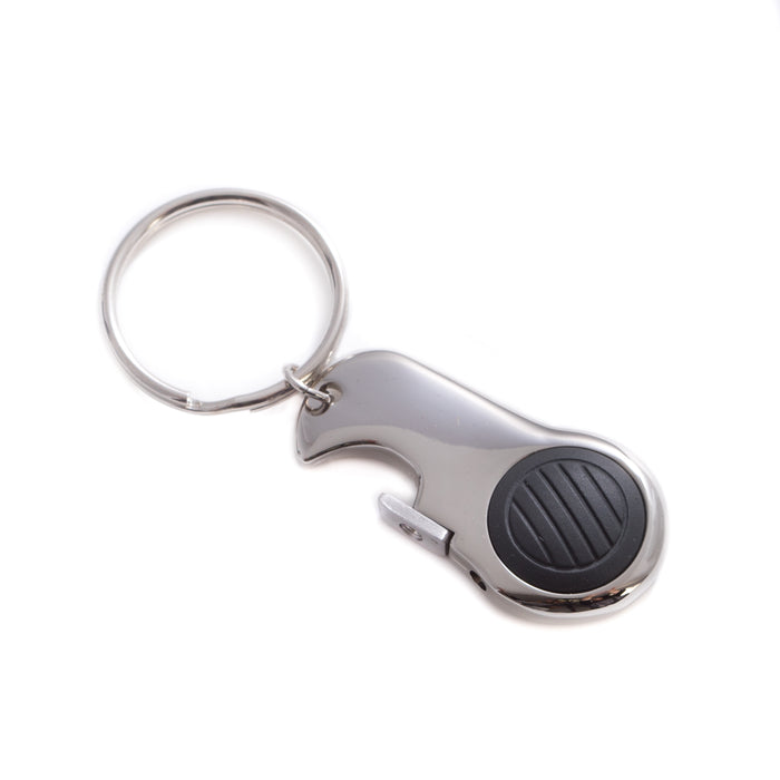 Occasion Gallery Silver Color Nickel Plated Mini Light & Bottle Opener Key Ring. 1 L x 3.5 W x 0.25 H in.