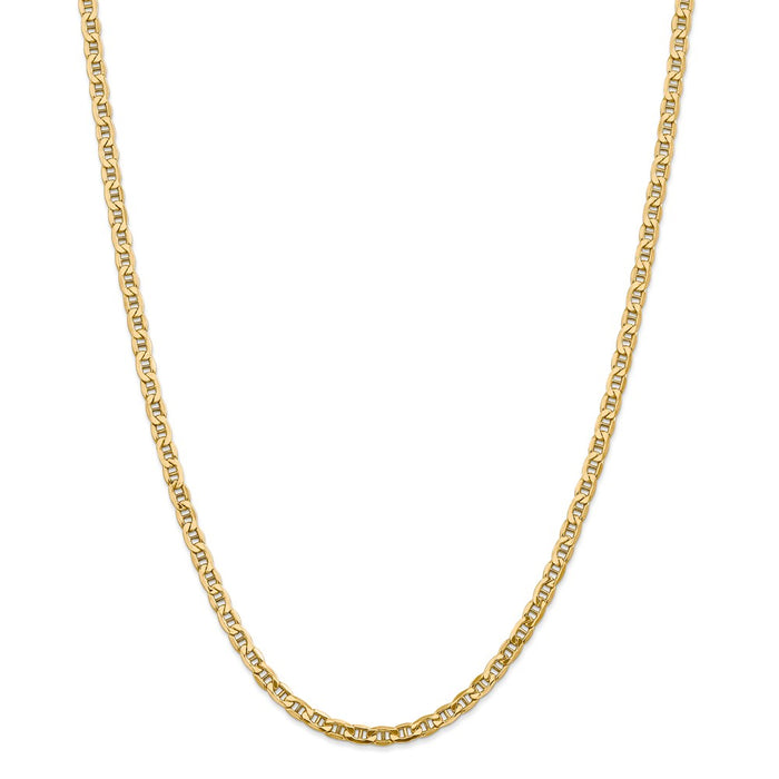 Million Charms 14k Yellow Gold, Necklace Chain, 4.1mm Semi-Solid Anchor Chain, Chain Length: 20 inches