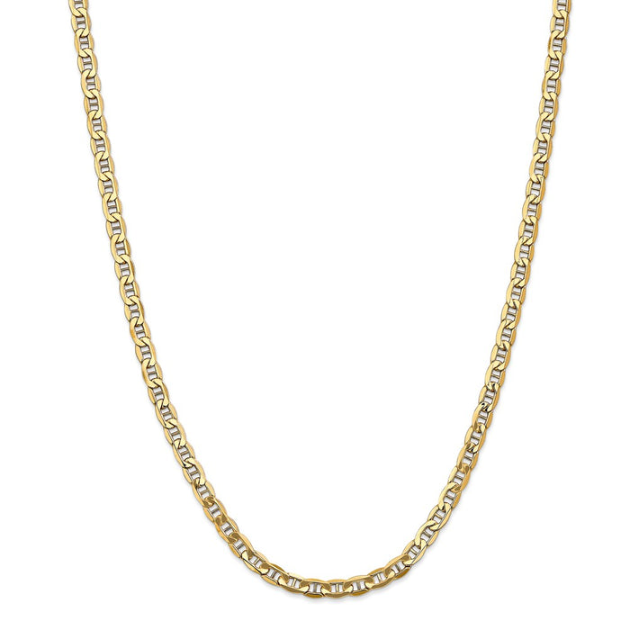 Million Charms 14k Yellow Gold, Necklace Chain, 4.75mm Semi-Solid Anchor Chain, Chain Length: 24 inches