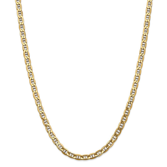 Million Charms 14k Yellow Gold, Necklace Chain, 5.5mm Semi-Solid Anchor Chain, Chain Length: 18 inches