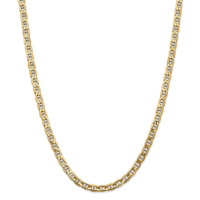 Million Charms 14k Yellow Gold, Necklace Chain, 5.5mm Semi-Solid Anchor Chain, Chain Length: 20 inches