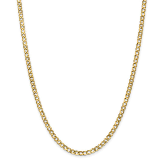 Million Charms 14k Yellow Gold, Necklace Chain, 4.3mm Semi-Solid Curb Link Chain, Chain Length: 20 inches
