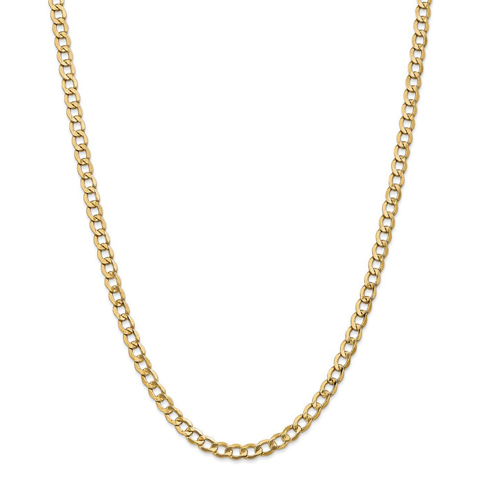 Million Charms 14k Yellow Gold, Necklace Chain, 5.25mm Semi-Solid Curb Link Chain, Chain Length: 16 inches