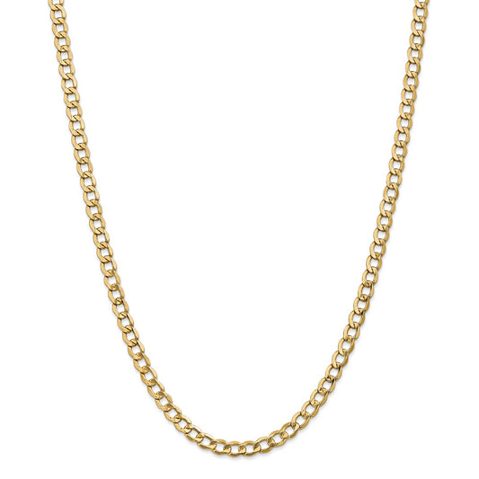Million Charms 14k Yellow Gold, Necklace Chain, 5.25mm Semi-Solid Curb Link Chain, Chain Length: 20 inches