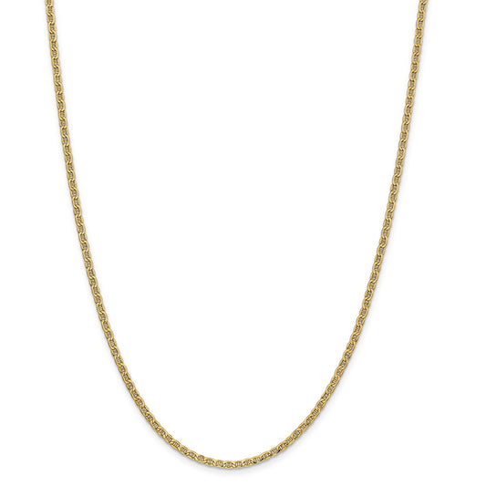 Million Charms 14k Yellow Gold, Necklace Chain, Yellow Gold, Necklace Chain, 2.40mm Semi-Solid Anchor Chain, Chain Length: 24 inches