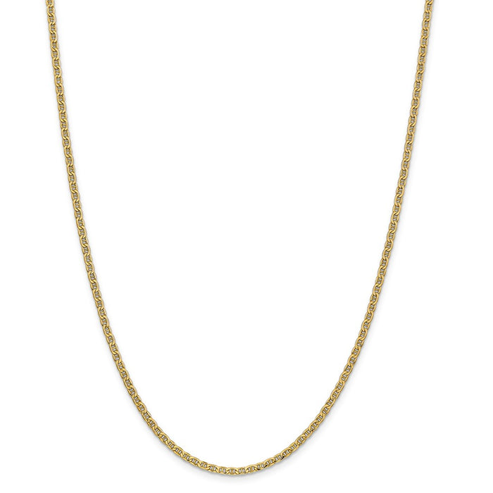 Million Charms 14k Yellow Gold, Necklace Chain, Yellow Gold, Necklace Chain, 2.40mm Semi-Solid Anchor Chain, Chain Length: 16 inches