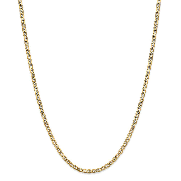 Million Charms 14k Yellow Gold, Necklace Chain, Yellow Gold, Necklace Chain, 3.20mm Semi-Solid Anchor Chain, Chain Length: 24 inches