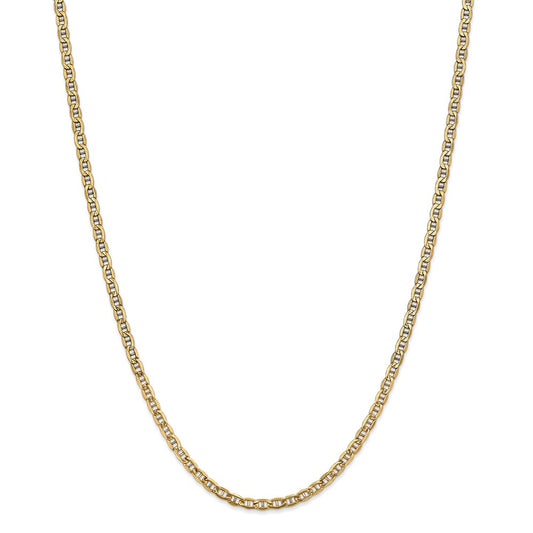 Million Charms 14k Yellow Gold, Necklace Chain, Yellow Gold, Necklace Chain, 3.20mm Semi-Solid Anchor Chain, Chain Length: 18 inches