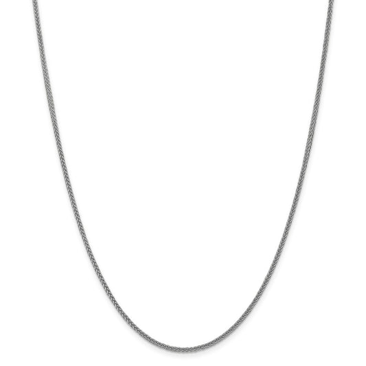 Million Charms 14k White Gold, Necklace Chain, 2mm Semi-solid 3-Wire Wheat Chain, Chain Length: 16 inches