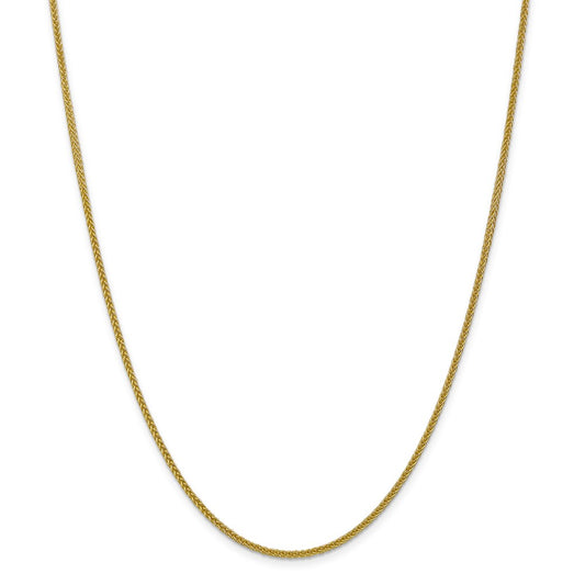 Million Charms 14k Yellow Gold, Necklace Chain, 2mm Semi-solid 3-Wire Wheat Chain, Chain Length: 16 inches