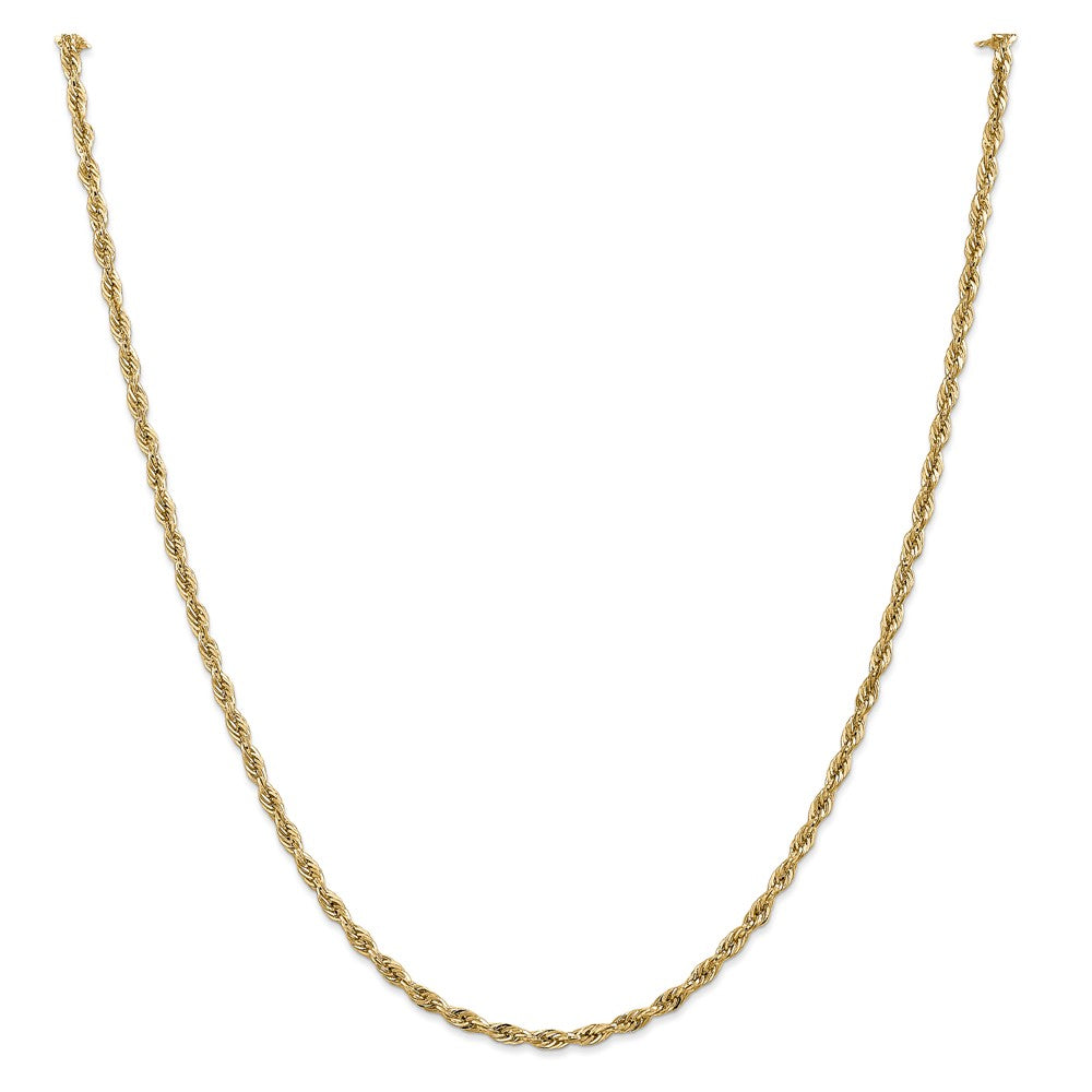 Million Charms 14k Yellow Gold, Necklace Chain, 2.8mm Semi-Solid Rope Chain, Chain Length: 16 inches