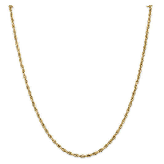 Million Charms 14k Yellow Gold, Necklace Chain, 2.8mm Semi-Solid Rope Chain, Chain Length: 28 inches