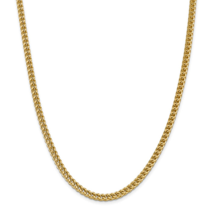 Million Charms 14k Yellow Gold, Necklace Chain, 4.5mm Semi-Solid Franco Chain, Chain Length: 22 inches