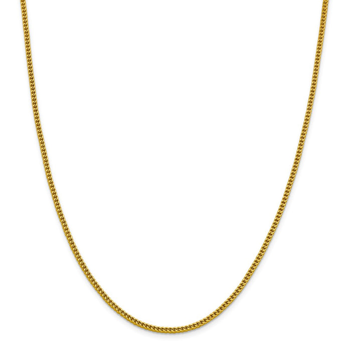 Million Charms 14k Yellow Gold, Necklace Chain, 2.2mm Semi-Solid Franco Chain, Chain Length: 24 inches