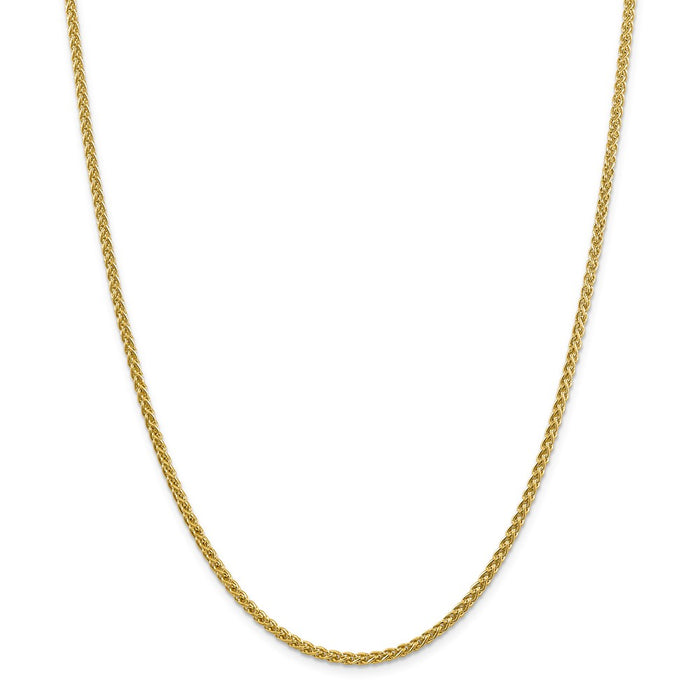 Million Charms 14k Yellow Gold, Necklace Chain, 2.75mm Semi-solid Wheat Chain, Chain Length: 18 inches