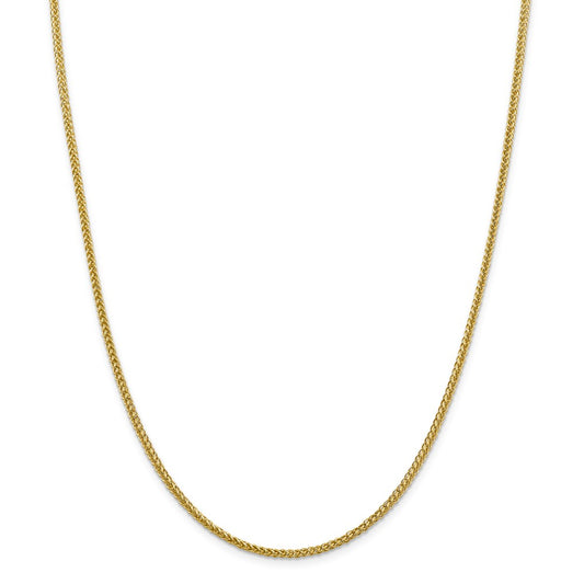 Million Charms 14k Yellow Gold, Necklace Chain, 2.35mm Semi-solid 3-Wire Wheat Chain, Chain Length: 16 inches