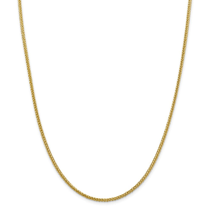 Million Charms 14k Yellow Gold, Necklace Chain, 2.35mm Semi-solid 3-Wire Wheat Chain, Chain Length: 20 inches