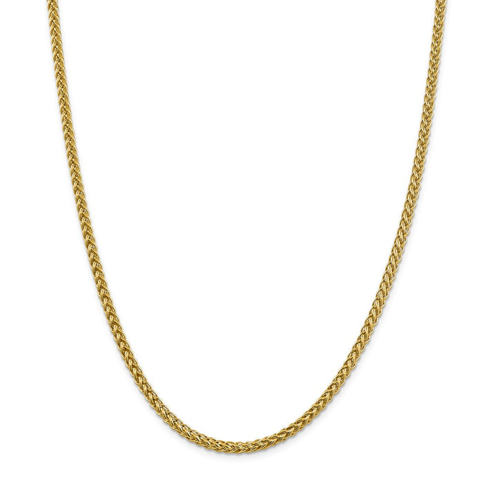 Million Charms 14k Yellow Gold, Necklace Chain, 4.30mm Semi-solid 3-Wire Wheat Chain, Chain Length: 22 inches