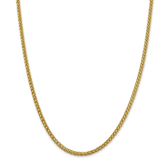 Million Charms 14k Yellow Gold, Necklace Chain, 4.30mm Semi-solid 3-Wire Wheat Chain, Chain Length: 18 inches