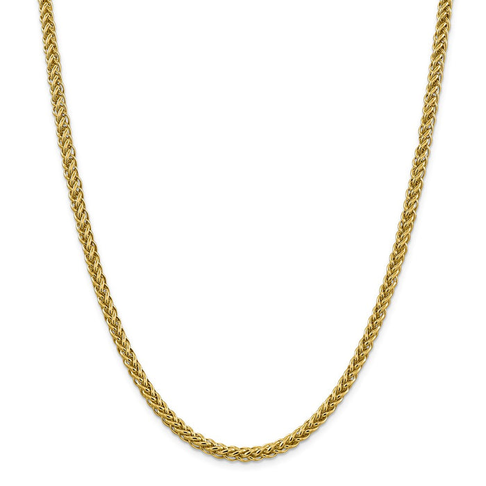 Million Charms 14k Yellow Gold, Necklace Chain, 4.65mm Semi-solid 3-Wire Wheat Chain, Chain Length: 20 inches