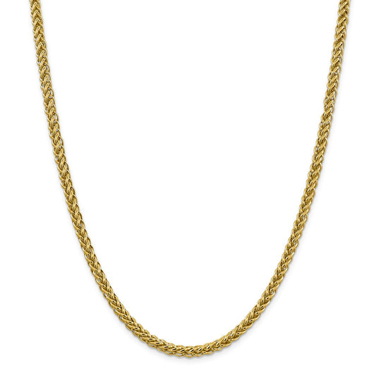 Million Charms 14k Yellow Gold, Necklace Chain, 4.65mm Semi-solid 3-Wire Wheat Chain, Chain Length: 22 inches