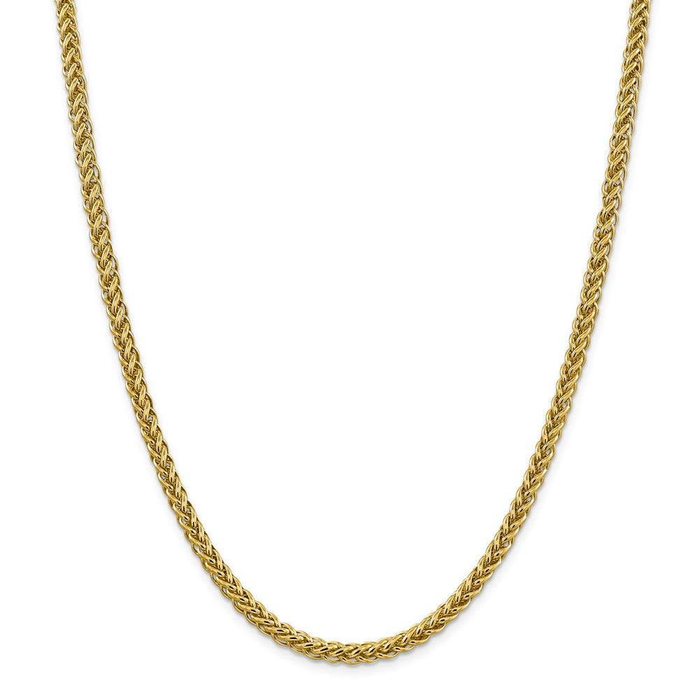 Million Charms 14k Yellow Gold, Necklace Chain, 4.65mm Semi-solid 3-Wire Wheat Chain, Chain Length: 26 inches