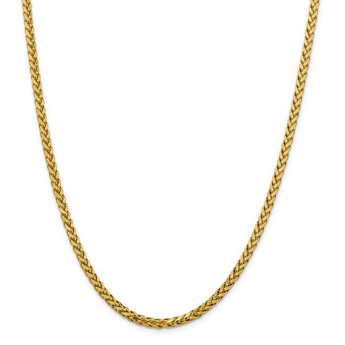 Million Charms 14k Yellow Gold, Necklace Chain, 3.70mm Semi-solid Diamond-Cut Wheat Chain, Chain Length: 20 inches