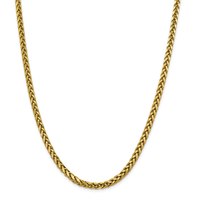 Million Charms 14k Yellow Gold, Necklace Chain, 5.00mm Semi-solid Diamond-Cut Wheat Chain, Chain Length: 18 inches