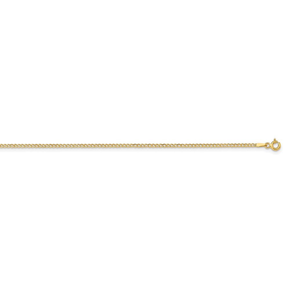 Million Charms 14k Yellow Gold 1.85mm Semi-Solid Curb Link Chain, Chain Length: 10 inches