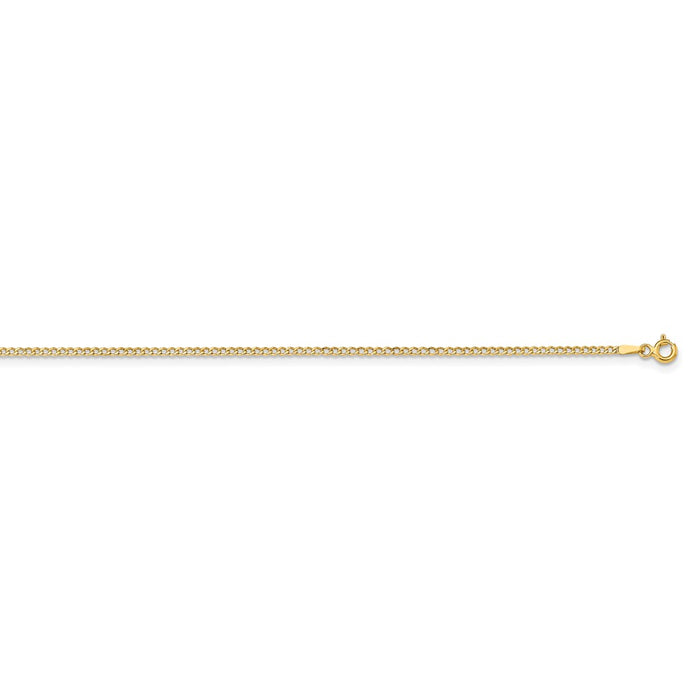 Million Charms 14k Yellow Gold 1.85mm Semi-Solid Curb Link Chain, Chain Length: 10 inches