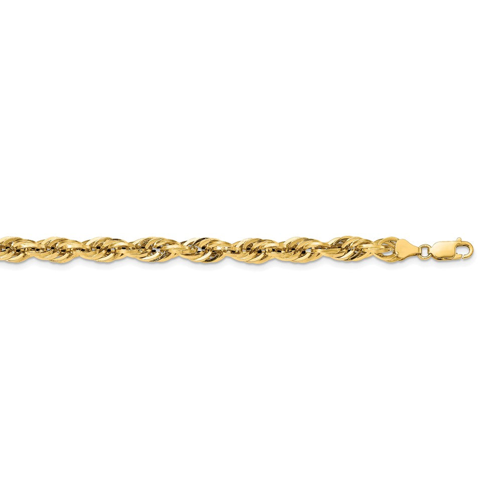 Million Charms 14k Yellow Gold, Necklace Chain, 7.0mm Semi-Solid Rope Chain, Chain Length: 28 inches