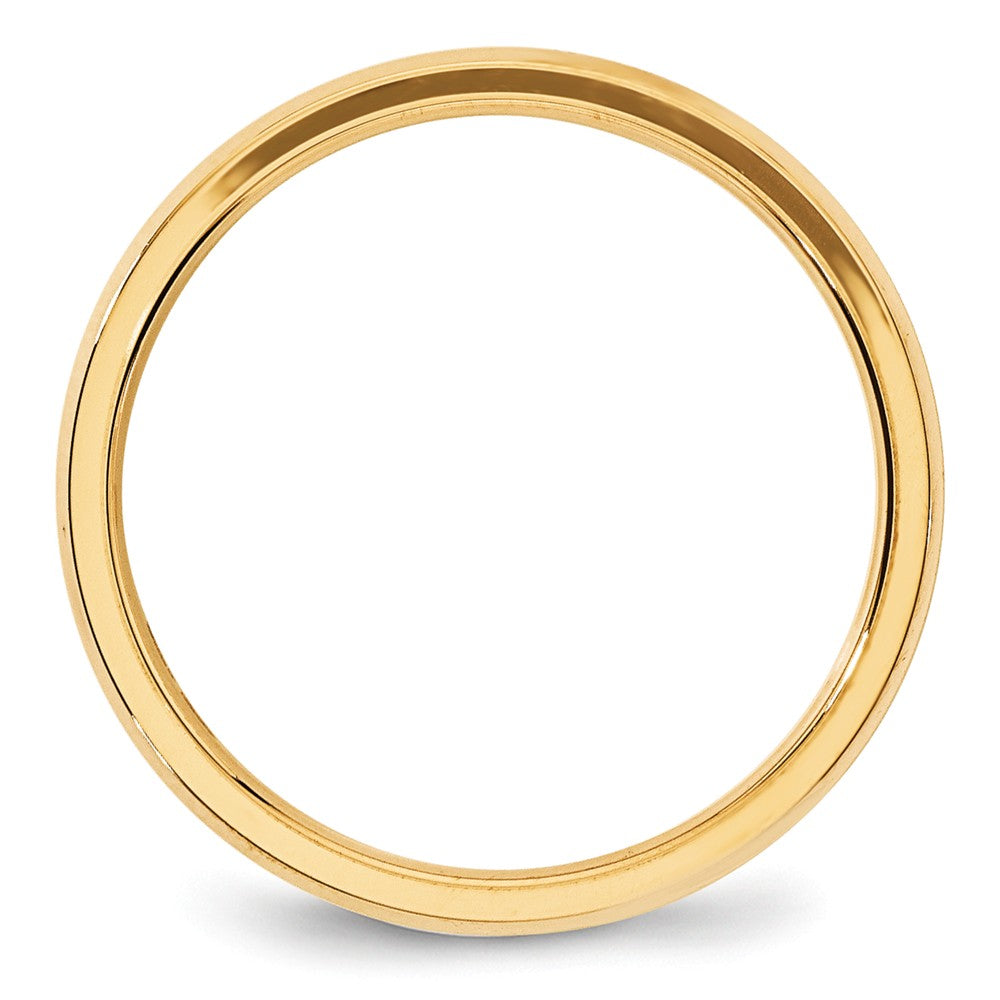 14k Yellow Gold 4mm Bevel Edge Comfort Fit Wedding Band Size 4.5